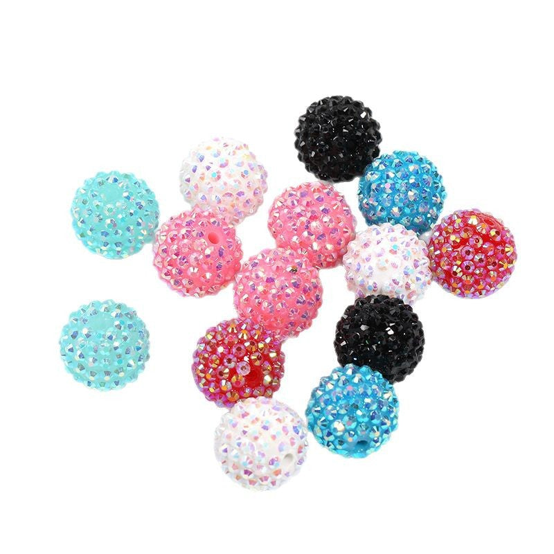 fashion resin inlaid diamond ball beads DIY