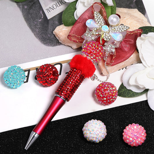 fashion resin inlaid diamond ball beads DIY
