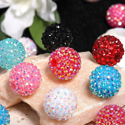 fashion resin inlaid diamond ball beads DIY