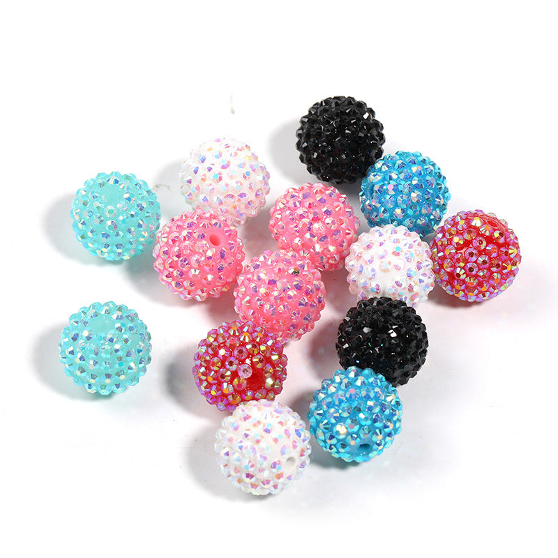 fashion resin inlaid diamond ball beads DIY